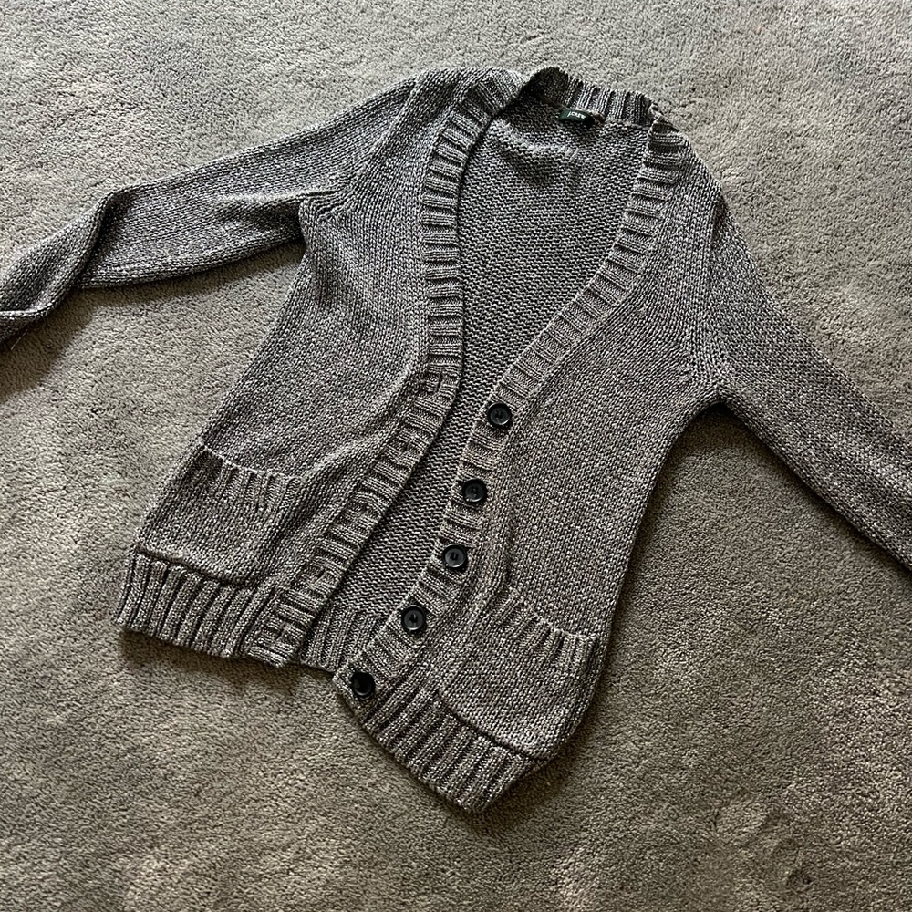 J Crew metalic button down sweater size S